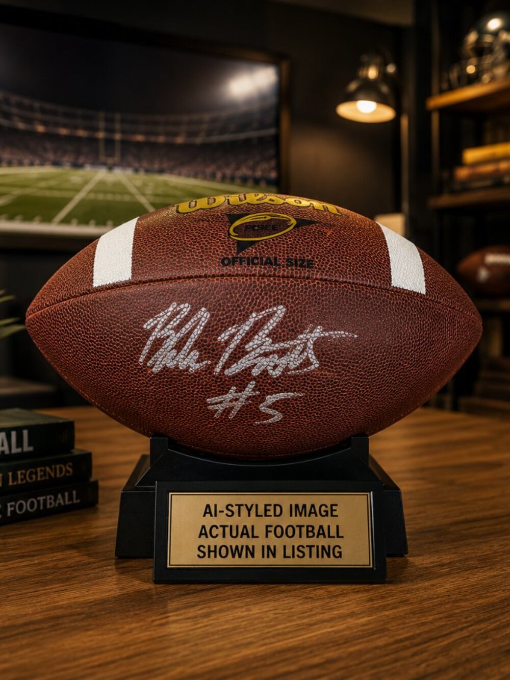 Phil Bates #5 Signed Wilson Football | Ohio Bobcats NFL Player